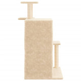 Kattenmeubel met sisal krabpalen 97 cm crèmekleurig