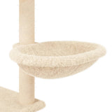 Kattenmeubel met sisal krabpalen 153 cm crèmekleurig