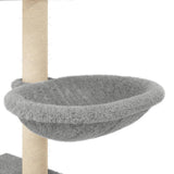 Kattenmeubel met sisal krabpalen 117 cm lichtgrijs