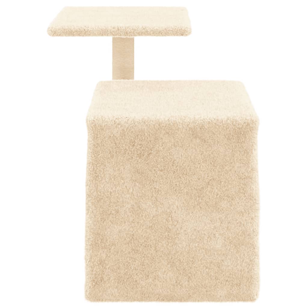 Kattenmeubel met sisal krabpalen 50,5 cm crèmekleurig