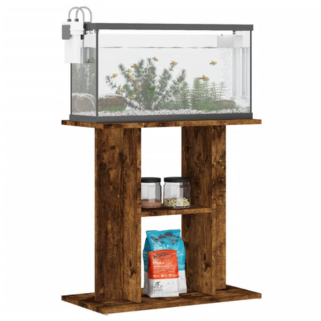 Aquariumstandaard 60x30x60 cm bewerkt hout gerookt eikenkleurig