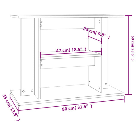 Aquariumstandaard 80x35x60 cm bewerkt hout wit