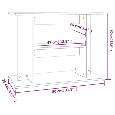 Aquariumstandaard 80x35x60 cm bewerkt hout zwart - AllerleiShop