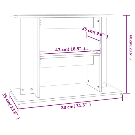 Aquariumstandaard 80x35x60 cm bewerkt hout sonoma eikenkleurig - AllerleiShop