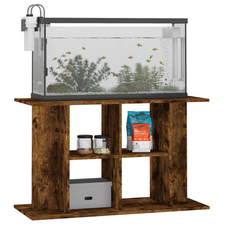 Aquariumstandaard 100x40x60 cm bewerkt hout gerookt eikenkleur - AllerleiShop