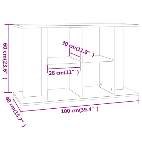 Aquariumstandaard 100x40x60 cm bewerkt hout gerookt eikenkleur - AllerleiShop