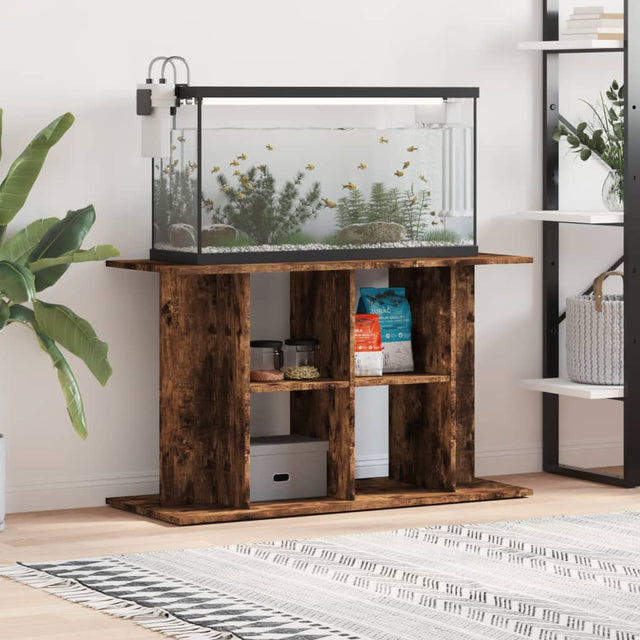 Aquariumstandaard 100x40x60 cm bewerkt hout gerookt eikenkleur - AllerleiShop