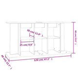 Aquariumstandaard 120x40x60 cm bewerkt hout wit