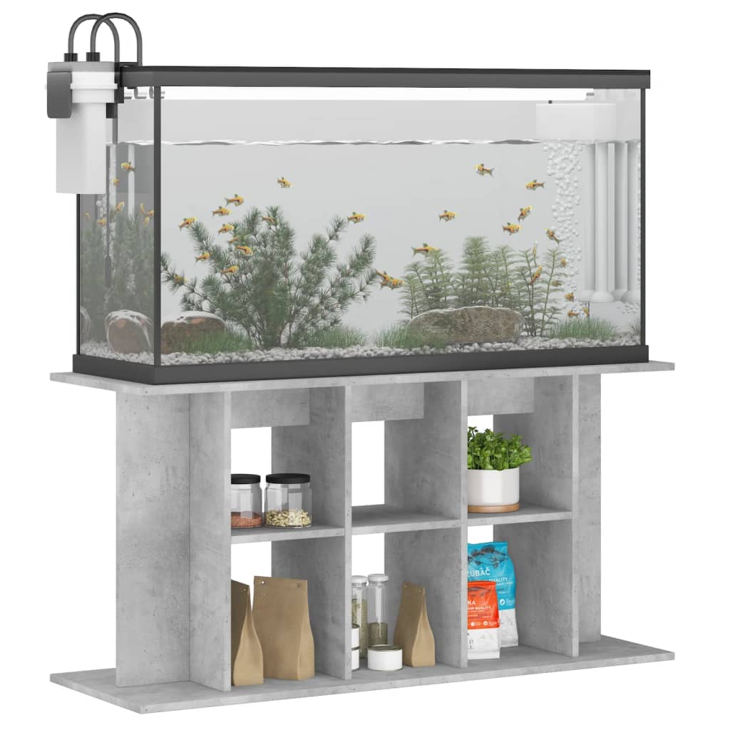 Aquariumstandaard 120x40x60 cm bewerkt hout betongrijs