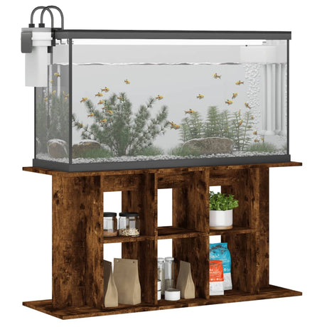 Aquariumstandaard 120x40x60 cm bewerkt hout gerookt eikenkleur