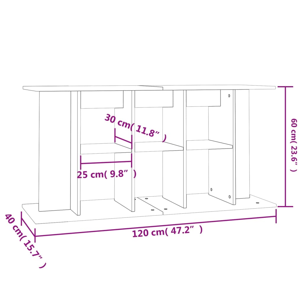 Aquariumstandaard 120x40x60 cm bewerkt hout gerookt eikenkleur