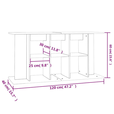 Aquariumstandaard 120x40x60 cm bewerkt hout bruin eikenkleur