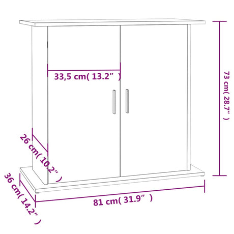 Aquariumstandaard 81x36x73 cm bewerkt hout zwart