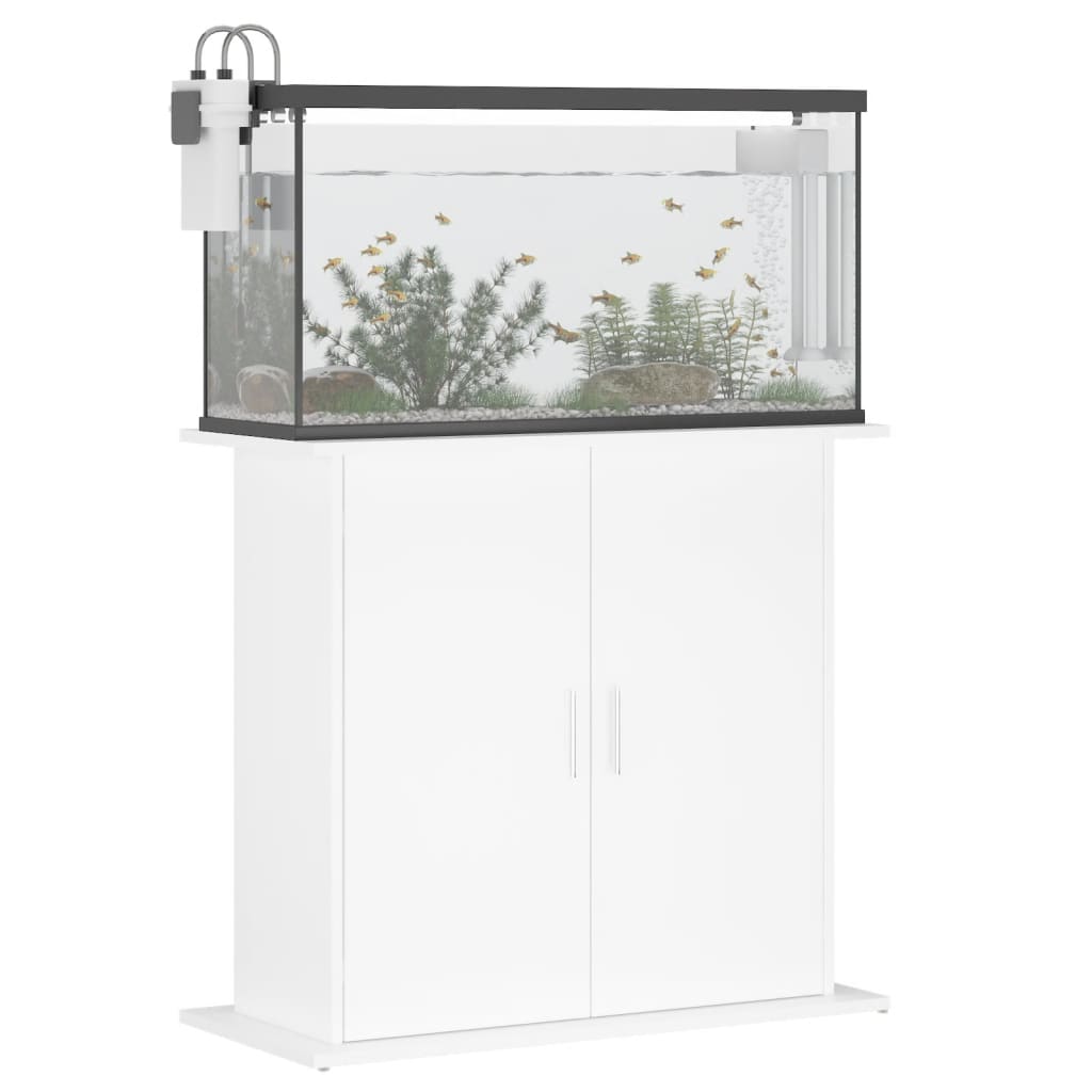 Aquariumstandaard 81x36x73 cm bewerkt hout hoogglans wit