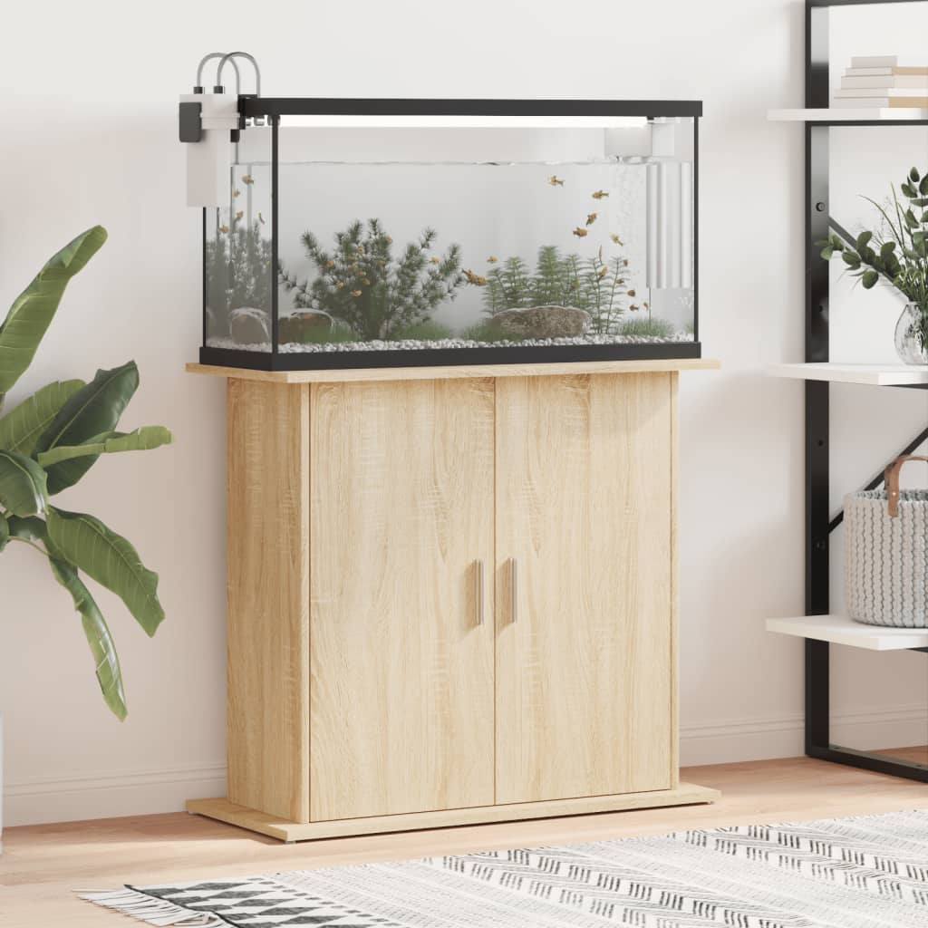 Aquariumstandaard 81x36x73 cm bewerkt hout sonoma eikenkleurig