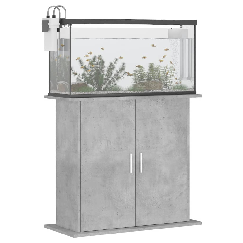 Aquariumstandaard 81x36x73 cm bewerkt hout betongrijs