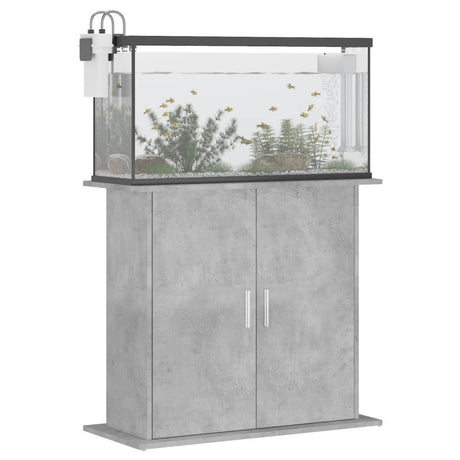 Aquariumstandaard 81x36x73 cm bewerkt hout betongrijs