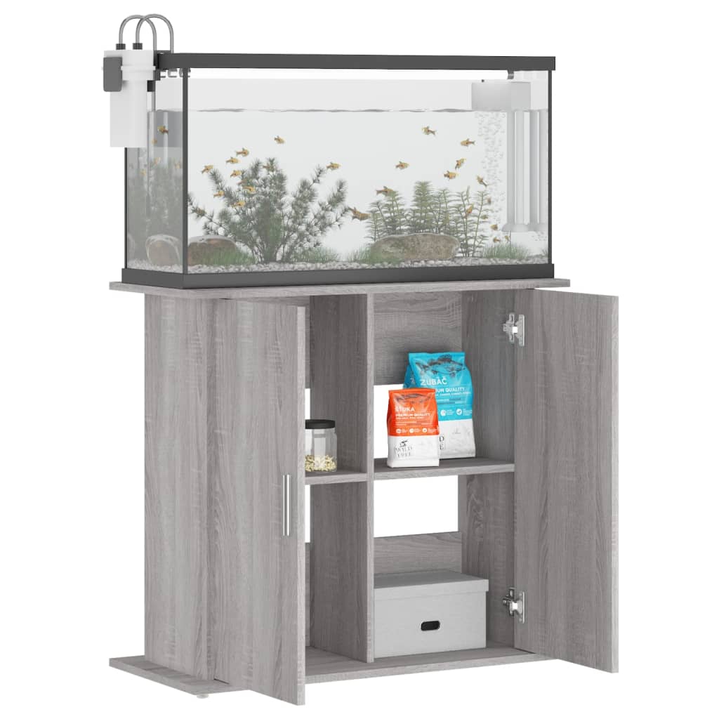 Aquariumstandaard 81x36x73 cm bewerkt hout grijs sonoma eiken