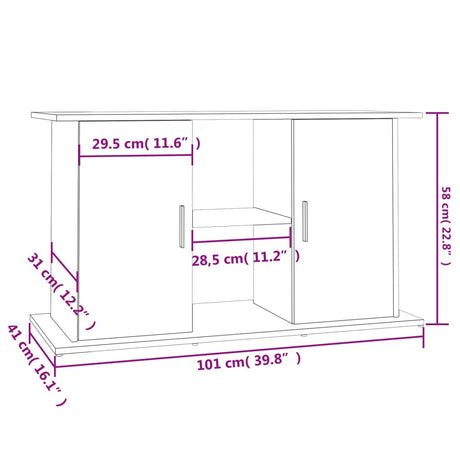 Aquariumstandaard 101x41x58 cm bewerkt hout wit - AllerleiShop