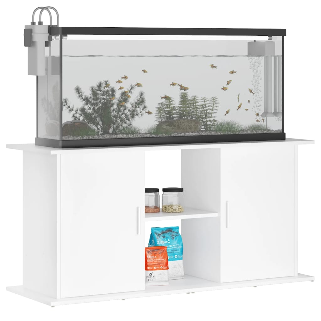 Aquariumstandaard 121x41x58 cm bewerkt hout wit