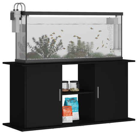 Aquariumstandaard 121x41x58 cm bewerkt hout zwart