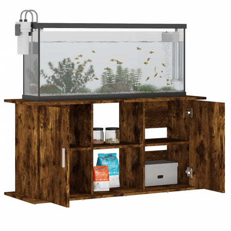 Aquariumstandaard 121x41x58 cm bewerkt hout gerookt eikenkleur