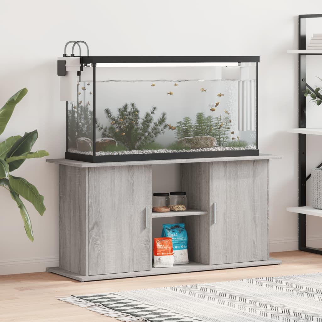 Aquariumstandaard 121x41x58 cm bewerkt hout grijs sonoma eiken