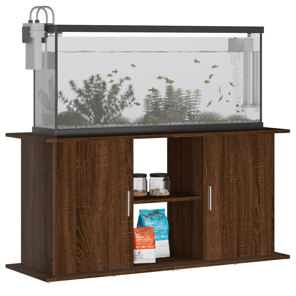 Aquariumstandaard 121x41x58 cm bewerkt hout bruin eikenkleur