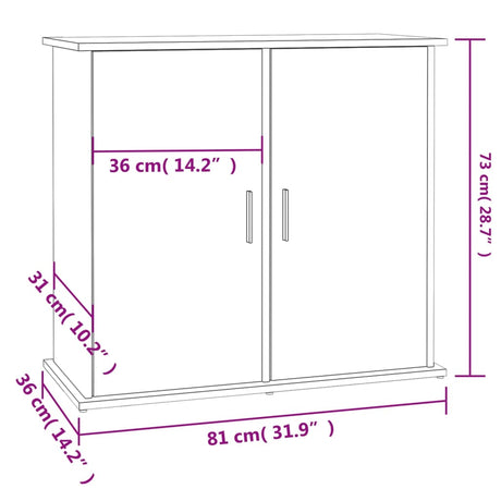 Aquariumstandaard 81x36x73 cm bewerkt hout wit