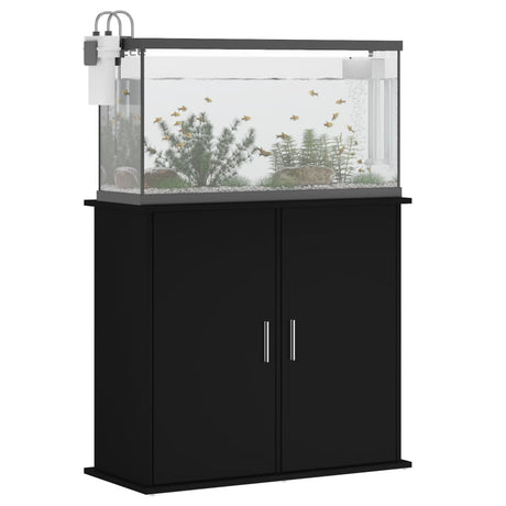 Aquariumstandaard 81x36x73 cm bewerkt hout zwart - AllerleiShop