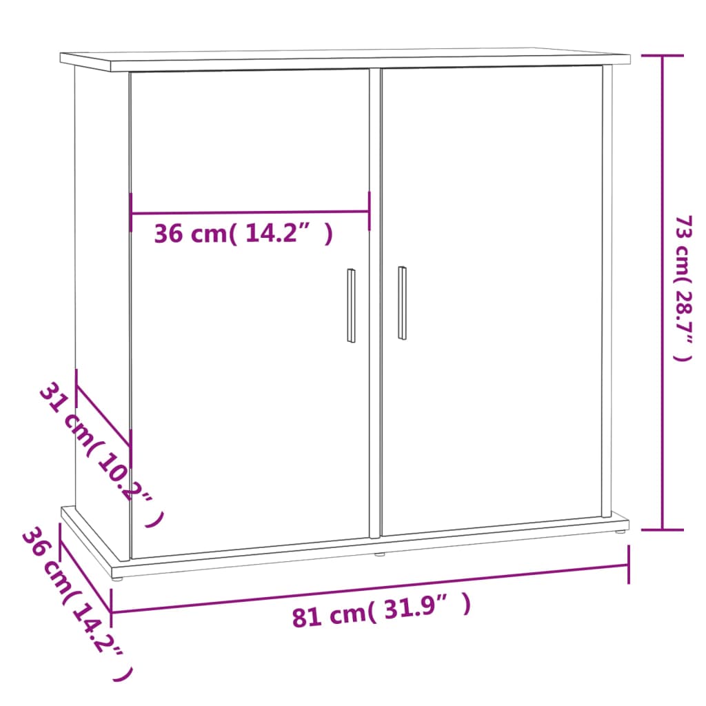 Aquariumstandaard 81x36x73 cm bewerkt hout zwart - AllerleiShop