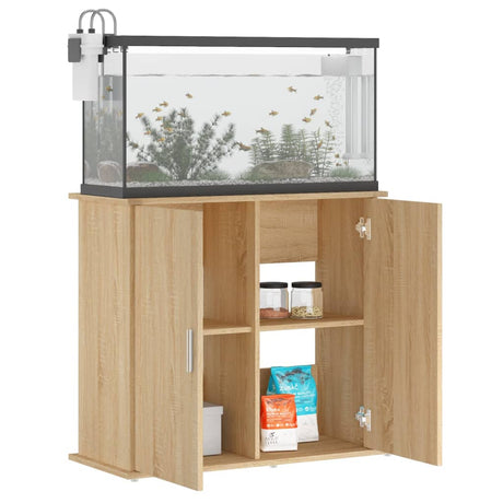 Aquariumstandaard 81x36x73 cm bewerkt hout sonoma eikenkleurig - AllerleiShop