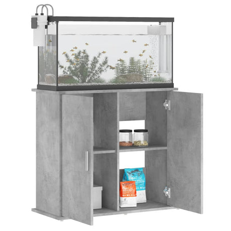 Aquariumstandaard 81x36x73 cm bewerkt hout betongrijs - AllerleiShop