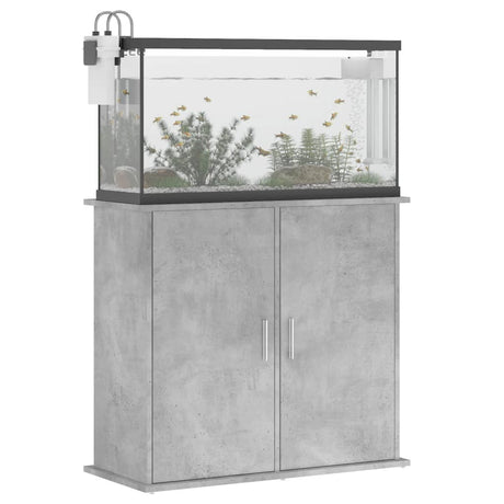 Aquariumstandaard 81x36x73 cm bewerkt hout betongrijs - AllerleiShop