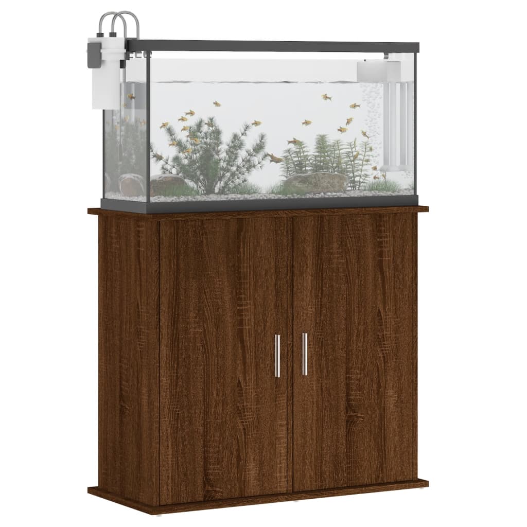 Aquariumstandaard 81x36x73 cm bewerkt hout bruin eikenkleur - AllerleiShop