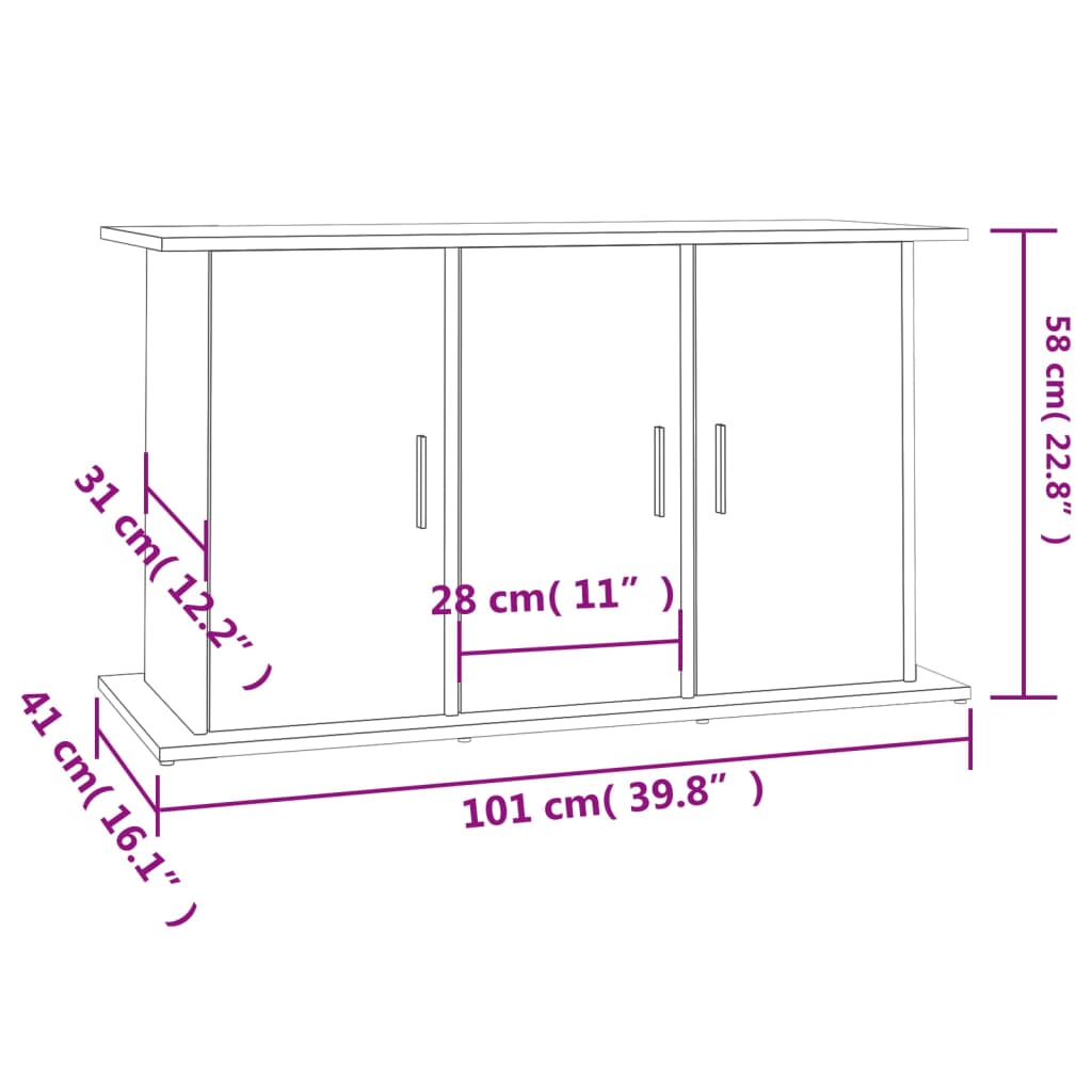 Aquariumstandaard 101x41x58 cm bewerkt hout sonoma eikenkleurig - AllerleiShop