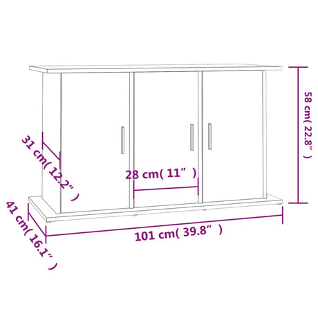 Aquariumstandaard 101x41x58 cm bewerkt hout betongrijs - AllerleiShop