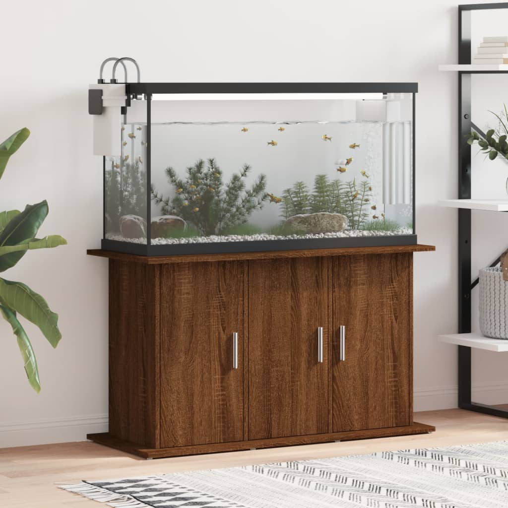 Aquariumstandaard 101x41x58 cm bewerkt hout bruin eikenkleur - AllerleiShop