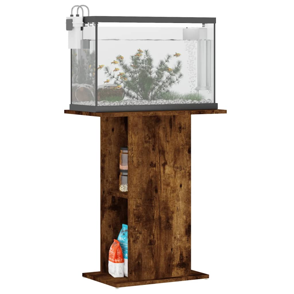 Aquariumstandaard 60,5x36x72,5 cm bewerkt hout gerookt eiken - AllerleiShop