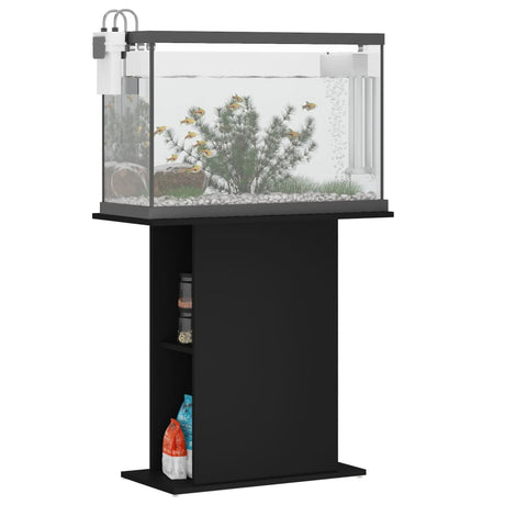 Aquariumstandaard 75x36x72,5 cm bewerkt hout zwart - AllerleiShop