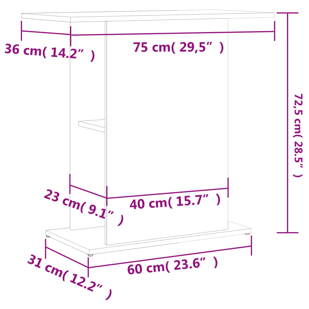 Aquariumstandaard 75x36x72,5 cm bewerkt hout zwart - AllerleiShop