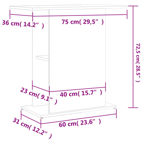 Aquariumstandaard 75x36x72,5 cm bewerkt hout sonoma eiken - AllerleiShop