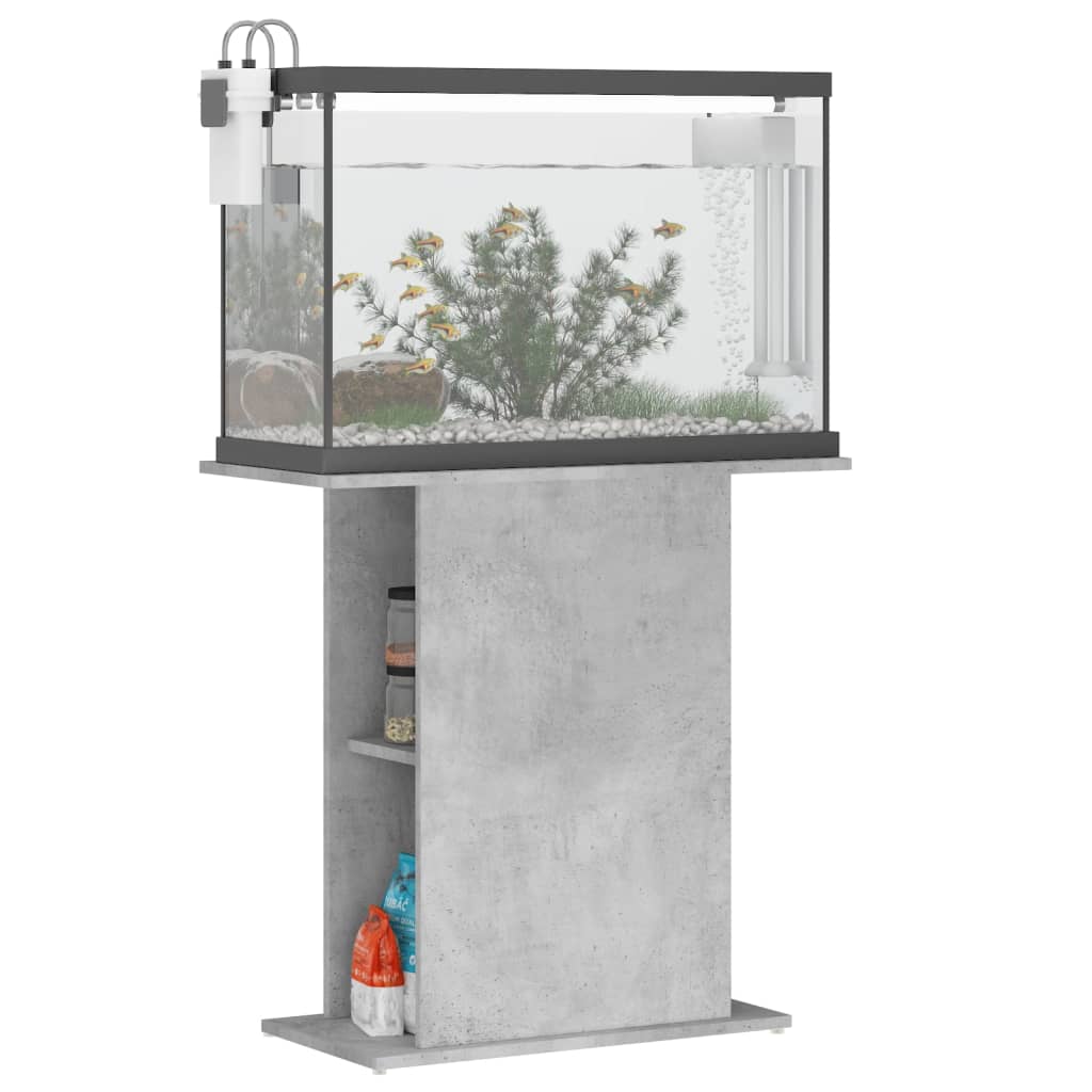 Aquariumstandaard 75x36x72,5 cm bewerkt hout betongrijs - AllerleiShop