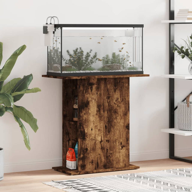 Aquariumstandaard 75x36x72,5 cm bewerkt hout gerookt eiken - AllerleiShop