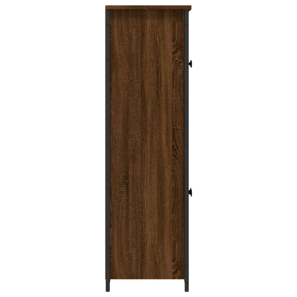 Hoge kast 62x32x106,5 cm bewerkt hout bruin eikenkleur