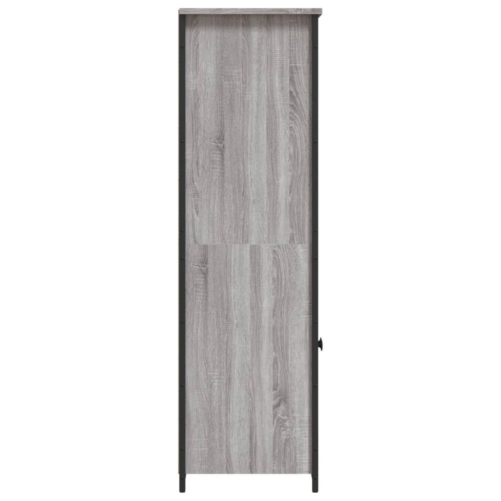 Hoge kast 62x36x121,5 cm bewerkt hout grijs sonoma