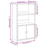 Hoge kast 62x32x103,5 cm bewerkt hout zwart