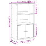 Hoge kast 62x32x103,5 cm bewerkt hout sonoma eikenkleurig