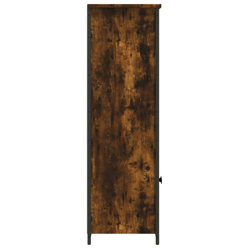 Hoge kast 62x32x103,5 cm bewerkt hout gerookt eikenkleurig