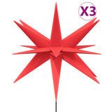 Kerstlampen met grondpin en LED's 3 st 35 cm rood - AllerleiShop